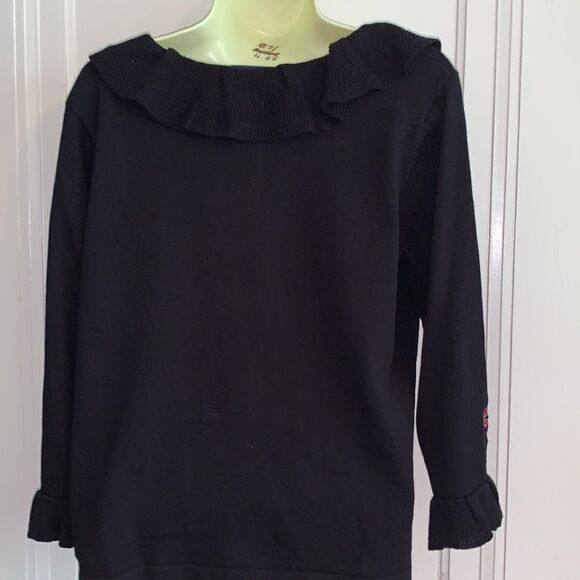 NWT Timberlea black embroidered beaded sweater - Picture 4 of 9